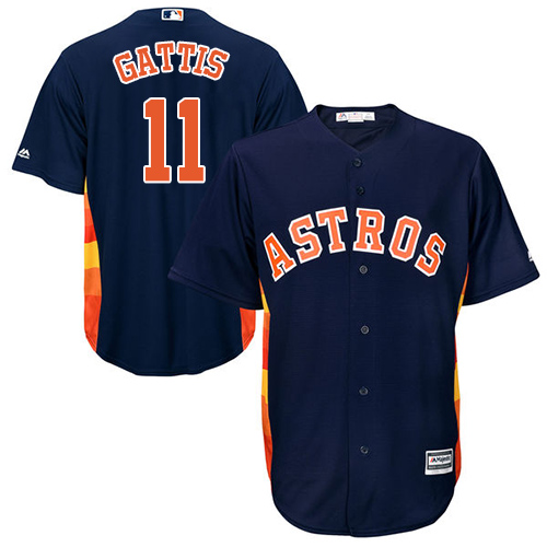 Astros #11 Evan Gattis Navy Blue Cool Base Stitched Youth MLB Jersey